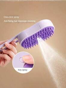 1pc New Models Purple Steamy Dog Brush Electric Spray Cat Hair Brush 3 In1 Dog Steamer Brush For Massage Pet Grooming Removing Tangled And Loose Hair No-Wash In Autumn And Winter