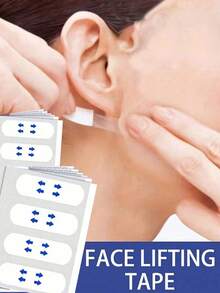 Facial Lifting Tape,Instant Lift & Tighten Facial Masks,Face Lift Tapes Invisible Face Lift Sticker Wrinkle Removal Stickers Tighten Chin Fade Fine Lines Shape V-Shaped,Seamless Clear Light Beige Firming Strips For Eye Wrinkle Reduction & Double Chin - Multicolor - View 3