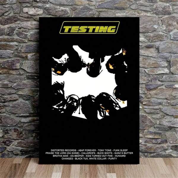 1 pieza Impresión de arte de pared de Asap Rocky, cartel de rapero moderno de la cultura pop, pintura de moda para decorar la sala de estar, dormitorio, oficina en casa o dormitorio, diseño de fondo de pared con opción de marco