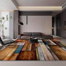 A Large Area Rug/Camping Blanket Suitable For Courtyard/Indoor Use, Featuring A Personalized Retro Wood Plank Pattern In Pastoral Style. Made Of High-Density Material With Non-Slip Bottom Particles, Colorfast, Abrasion-Resistant, And Highly Absorbent. Back To School