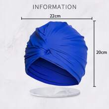 1pc Women Adult Swim Cap, Double-Layer Twist Flower Swim Cap, Comfortable Non-Slip Ear Protection Swimming Cap, Spa Swimming Hat, Beach Essentials, Beach Accessories, Pool Float