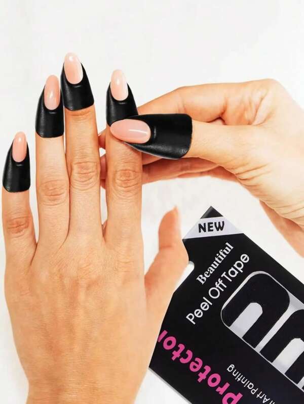 10/20/60 piezas Protectores de esmalte de uñas con forma de U de color aleatorio | Pegatinas antidesbordamiento inodoras para manicura y pedicura precisa - Protectores de cutículas ergonómicos con diseño fácil de usar - Protectores de dedos desechables para aplicación limpia de esmalte