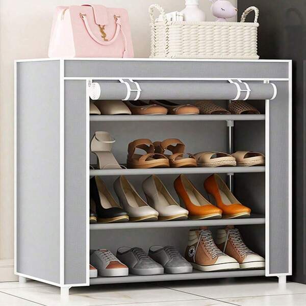 1 قطعة غطاء رف الأحذية البسيط، تخزين الأحذية متعدد الطبقات مقاوم للغبار للمنزل/السكن الجامعي، توفير المساحة وفعال من حيث التكلفة