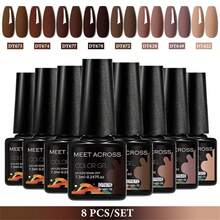MEET ACROSS 8pcs 7.3ml Gel Nail Polish Set , Long Lasting, Lead-Free Semi Permanent Soak Off UV Gel Varnish For Summer, DIY Nail Art Design All For Decoration, Manicure Painting Gel Vernis Kits For Salon And Home Nail Supplies Nails - Multicolor - View 19