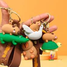 Capybara Car Key Chain, Adorable Capybara Plush Keyring, Creative Car Key Chain, Fun Couple Accessories, Adorable Alligator Turtle Capybara Key Chain, Goose Key Chain, Perfect For Car Keys, Holiday Gifts, Valentine's Day Presents