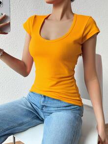 Women T-Shirts - Coffee Brown - View 4