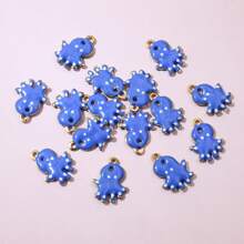10 pièces de 12x9mm Breloques mignonnes en émail d'octopus en acier inoxydable. Accessoires pour créations de bijoux en acier inoxydable.