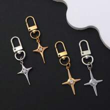 1 pieza Llavero con decoración de estrella estilo Y2K, llavero de metal para mochila, carro, accesorio para audífonos, regalo de llavero de mujer, recuerdo, accesorio para carro, bolso, escuela