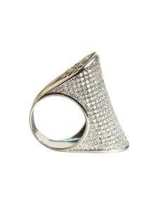 Luxury Cubic Zirconia Encrusted Statement Ring, Bling Jewelry Gift Set For Women, Suitable For Wedding, Engagement, Party, Holiday