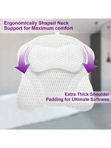 1PC Suction Cup Soft Breathable Comfortable Bathtub Pillow With 6 Suction Cups Bathroom Anti-Slip Bath Cushion Bathroom Decoration ﻿ - 彩色 - 查看 5