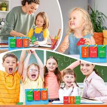 69张小数/分数/百分比转换闪卡，数学思维训练卡，适合3-6岁儿童，家庭和学校教育的数学学习辅助工具，玩具（形状和颜色等细节随机）