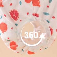 3pcs/Set Reusable Baby Training Pants With Leak-Proof Lining - Unisex Toddler Potty Training Underwear + Washable Cloth Diapers, Gift Set With Vibrant Strawberry, Orange And Peach Patterns, Baby Clothing Gift - Multicolor - View 7