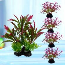 5pcs Aquarium Artificial Plastic Plant Decor, Perfect Fish Tank Accessories