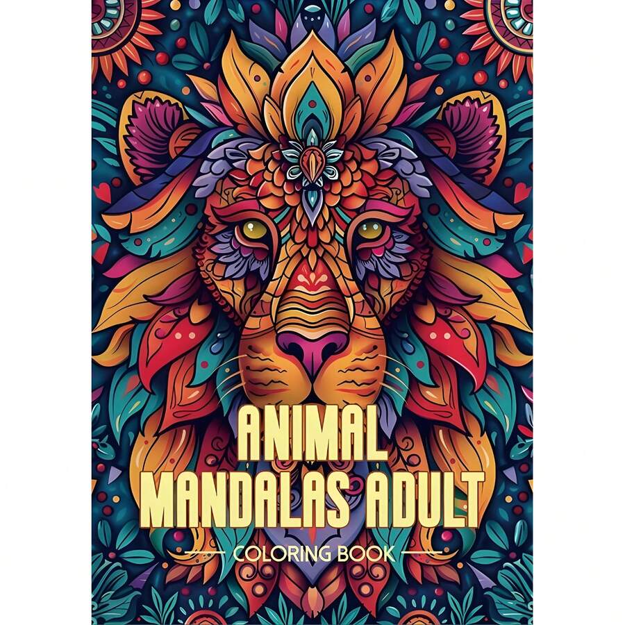 Libro de colorear de arte de mandala de animales de lujo para adultos - 22 páginas gruesas, actividad artesanal relajante, regalo perfecto para cumpleaños y días festivos, perfecto para la decoración de la habitación. Vuelta al colegio, suministros escolares