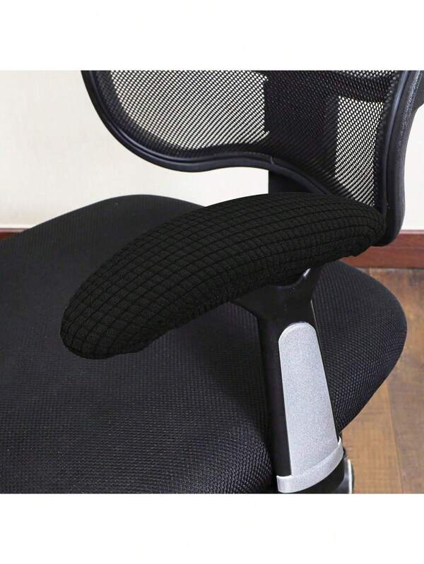 2pcs Classic Solid Color Corn Velvet Armrest Covers, Minimalist Modern Style Fits All Seasons, Highly Elastic Stretchable With Drawstring Closure, Machine Washable, For Gaming Chair Office Chair Home Decor (Chair Not Included)