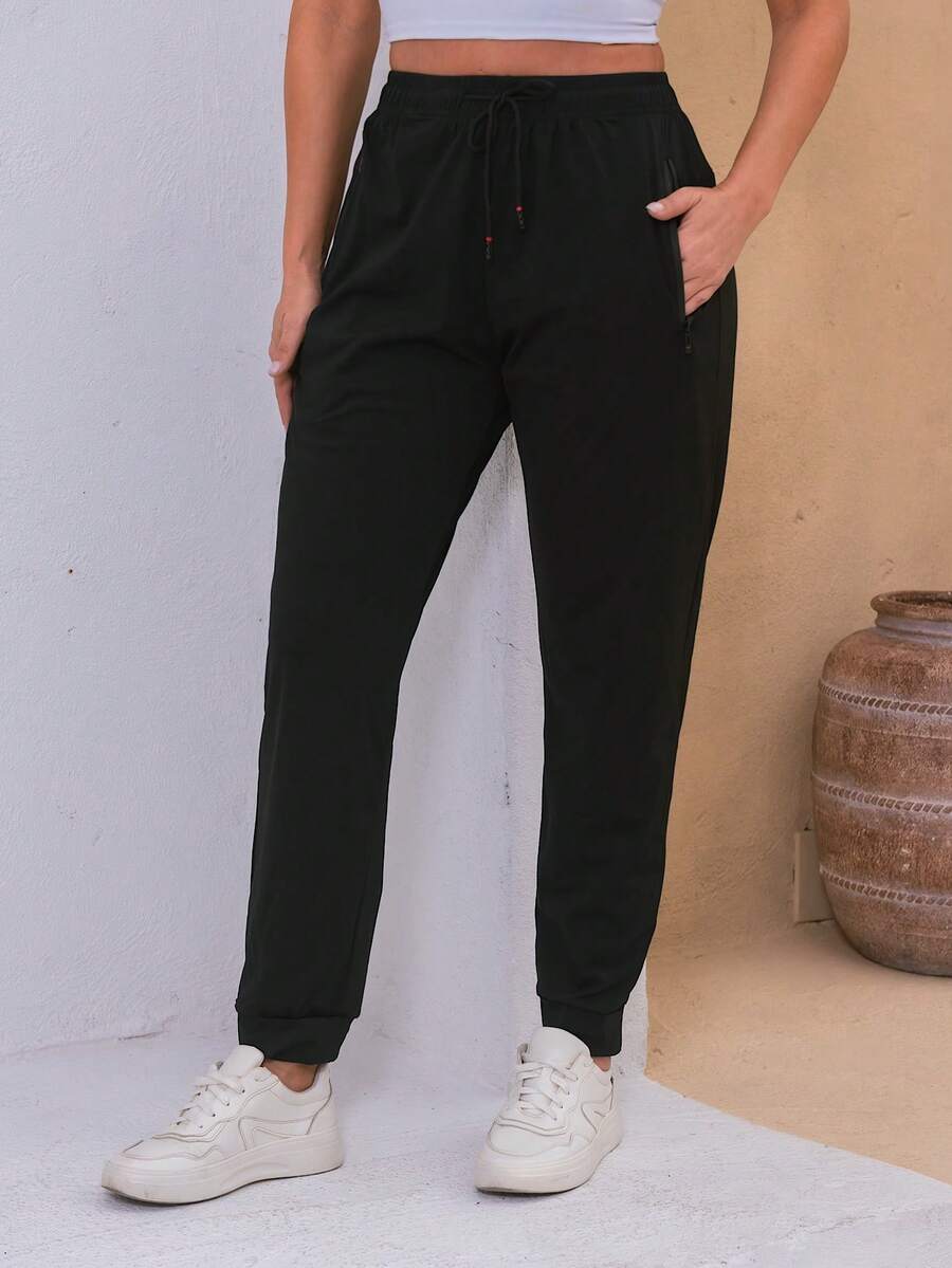 Women's Sports Pants With Elastane - Comfort And Flexibility For Physical Activities - ceri cola - View 1