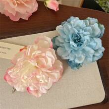 1 Stück exquisiter Blumen Seitenklemm Foto Requisit Haarclip, romantischer ästhetischer Stil Haaraccessoire für Mädchen, Pfingstrosen & Kamelien Design Haarklammer Haarspangen