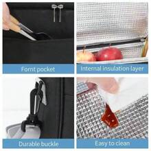 Bolsa térmica aislada de gran capacidad para el almuerzo, bolsa portátil para el almuerzo, bolsa para picnic al aire libre, bolsa para el almuerzo estudiantil con forro de papel de aluminio