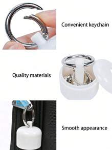 Jewelry Box Case,Portable Jewelry Storage Case,Traveling Jewelry Holder Storage, Pill Box Keychain Container,Keychain,Portable Ring Holder Keychain,Sports Jewelry Box Case,Travel Jewelry Box Case,Women'sTraveling Ring Holder Keychain,Small Round Metal Ring Container For Earrings, Rings, Necklaces For Women Storage Organizer Travel Essentials Back To School Dormitory Storage