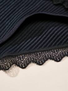 DORSU 3 piezas conjunto de ropa interior de mujer de encaje, de algodón, de talle bajo, sexy, de deseo puro, transpirable y sin costuras