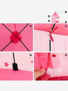 Tienda para Niños, Carpa Infantil, Castillo de la Princesa, Pop Up, Regalo para Niños, para Interior y Exterior, Bolsa de Transporte, Rosa