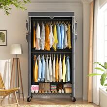 Clothes Rack With Cover & Wheels - Heavy Duty Adjustable Rolling Portable Closet, Space-Saving 35.5" W X15.7" D X79" H,Room Decor,Home Decor - 黑色 - 查看 10