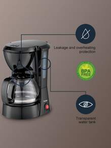 SONIFER Sonifer Tropf-Kaffeemaschine Americano 0,75L Glaskanne 6 Tassen, Warmhaltefunktion, Überhitzungsschutz, Kontrollleuchte, Wasserfenster, 650W