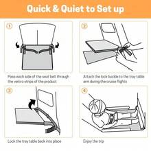 1pc Toddler Airplane Bed, Kids Seat Extender Travel Bed, Baby Plane Essentials, Portable Long Trip Flyaway Kid Seats Footrest, Air Flight Must Have For Infant Sleeping & Rest - Black - View 6