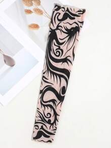 1pc/2pcs/3pcs Men's Casual Striped Animal Print Breathable Lightweight Arm Sleeve Sleeve Cover Punk Style Set, Suitable For Outdoor, Street Wear Sleeves Cover Arms White Gloves Arm Warmers Autumn Outfits Halloween Costumes Black Arm Sleeve