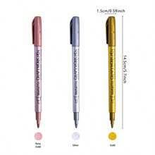 12er Set Metallic Marker, wasserfest und lichtbeständig farbige Malerstifte für Felsen Malerei, Basteln, DIY Fotoalben, Holz, Kunststoff, Keramik, Glas, Metall, Stein, Stoff, Leder und Papier Schulanfang