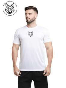 Men's Dry Fit Shirt - Raposinha 01 - Gym Running Workouts - White - View 1