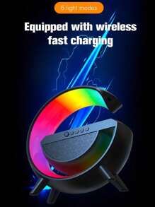 Lampe RVB colorée, commande par application, lampe de chevet de nuit avec chargement sans fil pour téléphone portable, enceinte créative, lampe de nuit de chevet de chambre à coucher intelligente et colorée, chargeur sans fil pour téléphone portable et montre, enceinte musicale, lampe de décoration de bureau