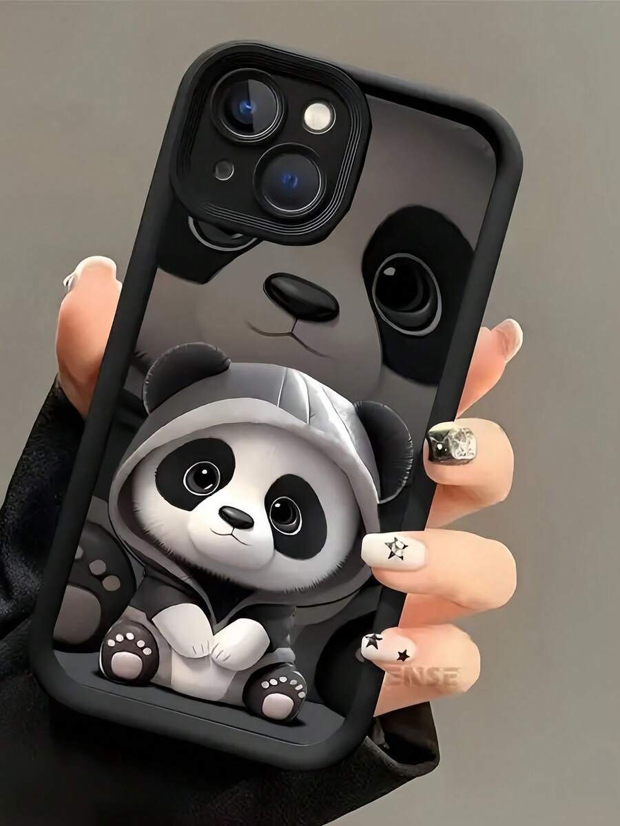 1 件黑色熊猫图案迷彩保护 TPU 手机壳，适用于 Apple 16、15、14、13、12、11 Pro Max 及系列防水防震防摔防刮 - 彩色 - 查看 1