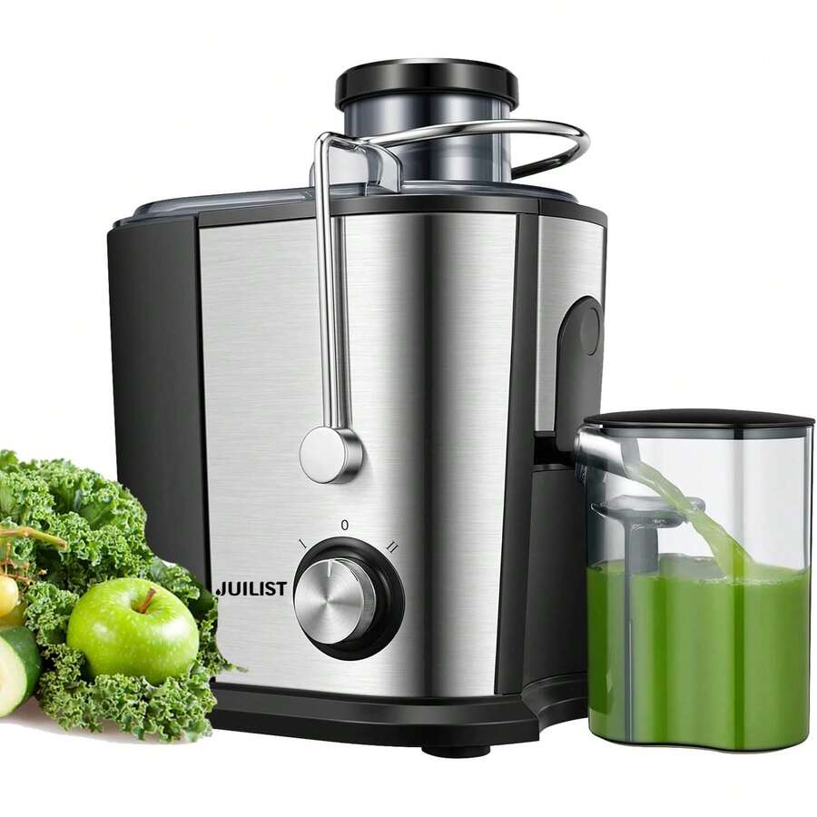 Juilist Juicer, 600W Juicer Machines With Anti-Drip & Anti-Slip Function, Juicers Whole Fruit And Vegetable With 3-Inch Wide Mouth Food Chute, 2 Speeds, Recipe Included, Easy To Clean - UK Plug(220-240V) - View 1