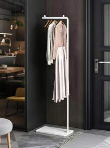 1pc Nordic Style Modern Clothes Rack, Lightweight Luxury Floor-Standing Garment Hanger For Balcony, Living Room, Bedroom, White
