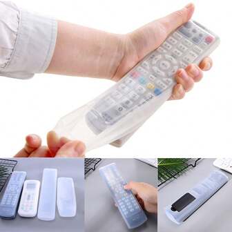 3pcs Clear Remote Control Case Controller Protector, Air Conditioner Television Remote Sleeve Dust Jacket , Detachable & Waterproof