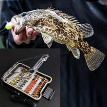 24/38 件/盒干蝇/湿蝇，用于鳟鱼钓鱼，飞蝇套装，人造饵，混合款式，飞蝇，飘带，材质：人造羽毛和人造丝