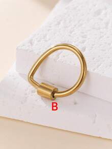 1件多功能不锈钢方形登山扣吊坠项链/手链配饰，可拆卸，个性化设计，镀金 - 金黃色 - 查看 4