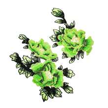 2PCS/Set Vibrant Water Soluble Flower Embroidery Patches For Christmas And New Year Holidays - Pink Orange Rose Red - Fashion-Forward Skirt Stickers & Clothing Accessories - Durable Embroidered Applique For Sewing Projects