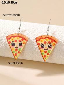 1/3 pares de brincos minimalistas fofos com imitação de comida, hambúrguer, batata frita, pizza para mulheres