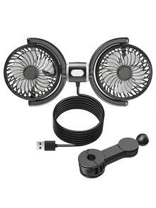 1 件汽车座椅风扇，360 度可旋转双头后座风扇，后座便携式风扇。3 速可调风扇可增强空气循环，为汽车每个角落的乘客或宠物提供凉爽。易于使用和安装，可牢固安装在汽车座椅上，占用空间小。适用于大多数轿车、SUV、卡车、房车、全地形车等。送给车主的绝佳礼物。 - 彩色 - 查看 13