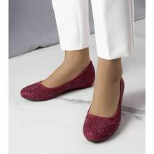 Mocasini casual versatili pentru femei, în culori simple - Burgundia - Vizualizare 2