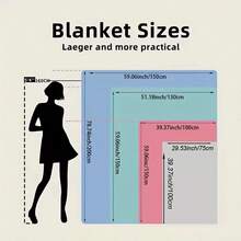 优质柔软数码印花小毛毯，适合午睡、沙发、办公室、卧室、旅行、所有季节