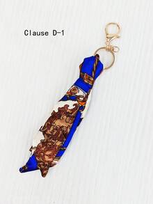 Women Handbag Pendant Accessory With Silk Scarf Fashion Silk Scarf Handbag Charm Ladies Key Chain - Multicolor - View 19