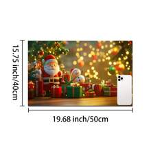 1pc Christmas Santa, Snowman & Tree Printed Silicone Coffee Drink Coaster, Anti-Slip Absorbent Washable Drainage Mat For Countertop, Kitchen, Dining Table, Holiday Decor