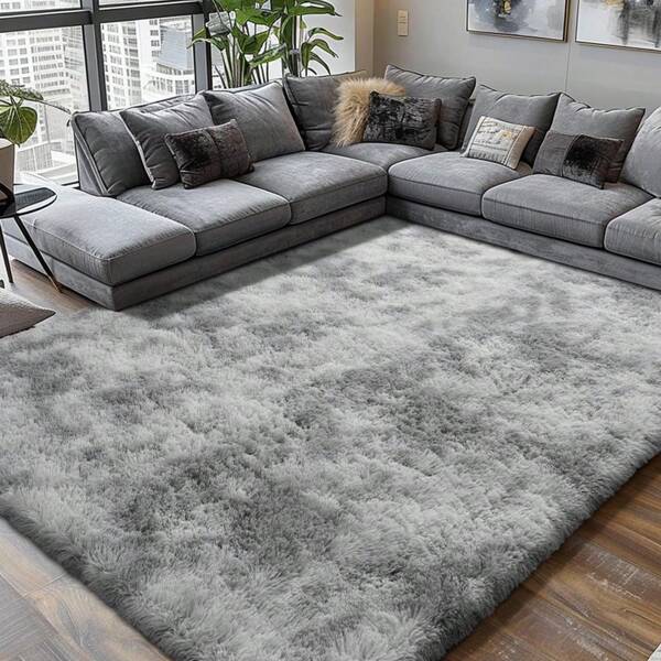 Soft Long Shag Carpet For Bedroom, Black Fluffy Long Shag Carpet For Living Room, Luxury Modern Plush Carpet, Dormitory Interior Home Decoration, Upgraded Non-Slip, Can Be Cleaned With A Vacuum Cleaner, Machine Washable