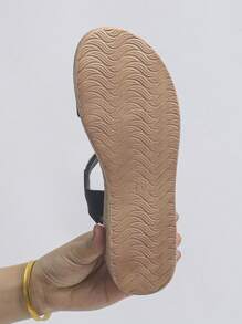 1 par de sandalias casuales con plataforma y tacón de cuña grueso, impermeables, para adolescentes, de verano