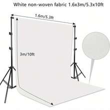 Backdrop Support Kit 2 * 2m Adjustable Background Photography Kit With White Background Cloth Photo Background Stand System With Carrying Bag And 3 Clamps For Photography Videos Party Wedding - Black - View 4