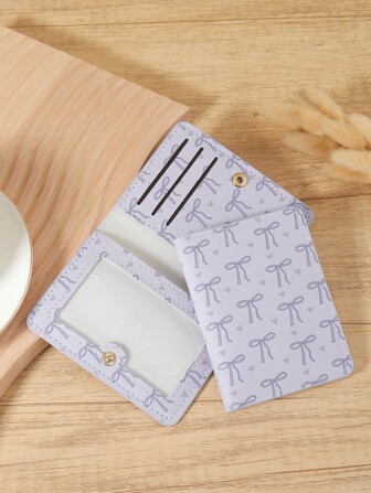 Rosa rosett kärleksmönster mini-väska fickplånbok mode minimalistisk korthållare smal lätt bärbar kontanter pengar ID-kort kreditkort myntficka för födelsedagspresent present årsdag älskare kvinna dam flickor kvinnor tonåringar för högskolestudent skolstudent män man