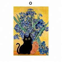1pc/3PCS Funny Art Matisse Monet Black Cat Van Gogh Sunflowers Canvas Painting Posters And Prints Wall Pictures For Living Room Decor Frameless Literary Frame Vintage 2025 Best Selling Halloween Decorative Paintings, Easter Decorative Paintings, Warm Impression Canvas Paintings, Living Room Decorative Paintings Bedroom Decoration Frameless Paintings With Framed Paintings, Simple Art Paintings - Multicolor - View 18
